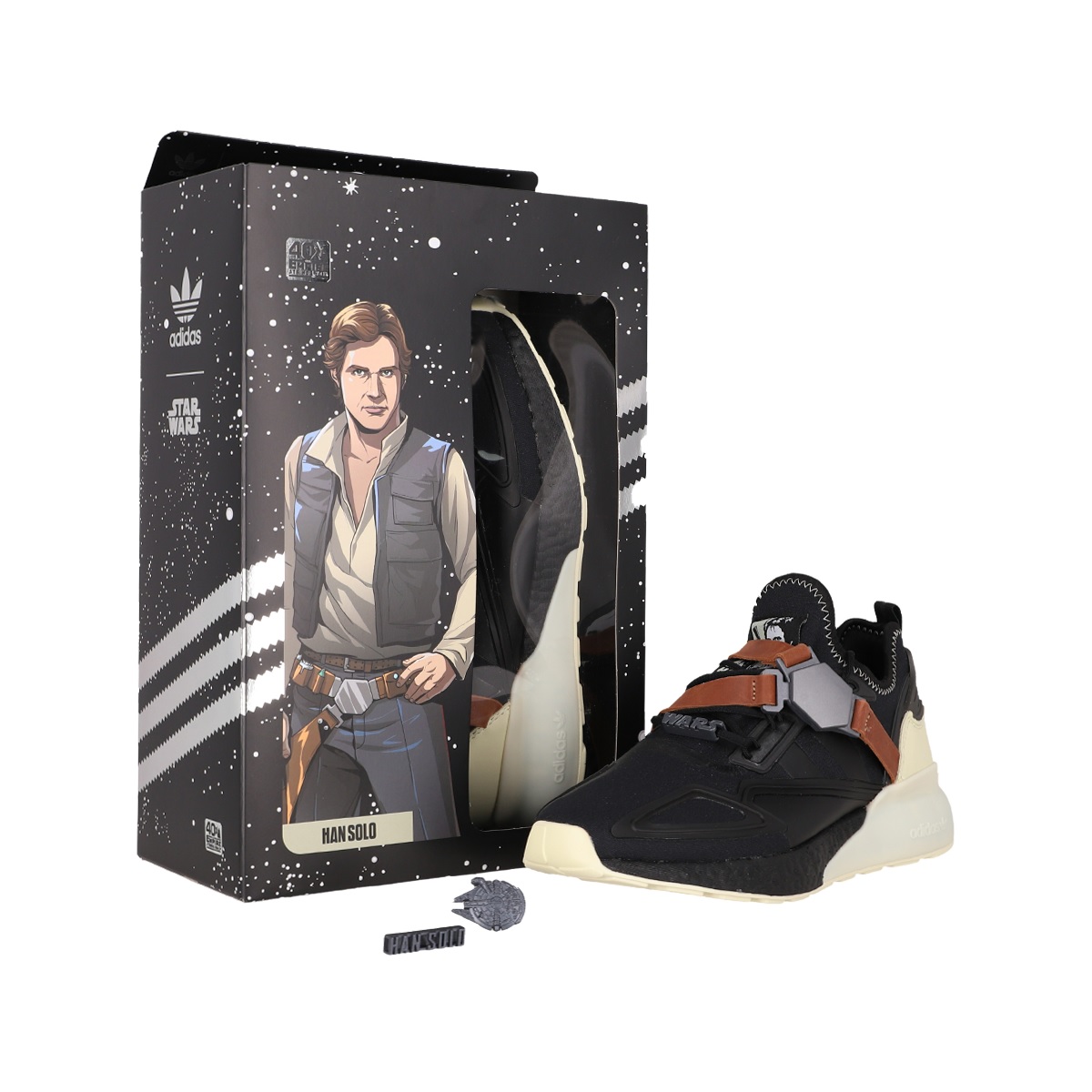 lineal Soberano vacío adidas X Star Wars ZX 2K Boost “Han Solo” Limited Edition ( Einzelstück:  Schwarz, Gr. 8 1/2 Gr. 42 ) – Lofindo Marktplatz