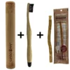 Spa Vivent | Zahnpflegeset- Bambus Reise Etui & Zahnbürste hart & Miswak