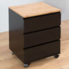 Cagü | Rollcontainer VANCOUVER Schwarz & Eiche mit 3 Schubladen 63cm Höhe