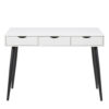 Cagü | Schreibtisch VIBORG Weiß mit 3 Schubladen und schwarze Beine 110cm x 50cm