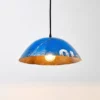 Moogoo Creative Africa |  Kleine Deckenleuchte aus recycelten Ölfässern 34cm Durchmesser Industrial Farbe Blau