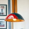 Moogoo Creative Africa |  Kleine Deckenleuchte aus recycelten Ölfässern 34cm Durchmesser Industrial Farbe Grün&Rot