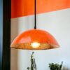Moogoo Creative Africa |  Kleine Deckenleuchte aus recycelten Ölfässern 34cm Durchmesser Industrial Farbe Orange