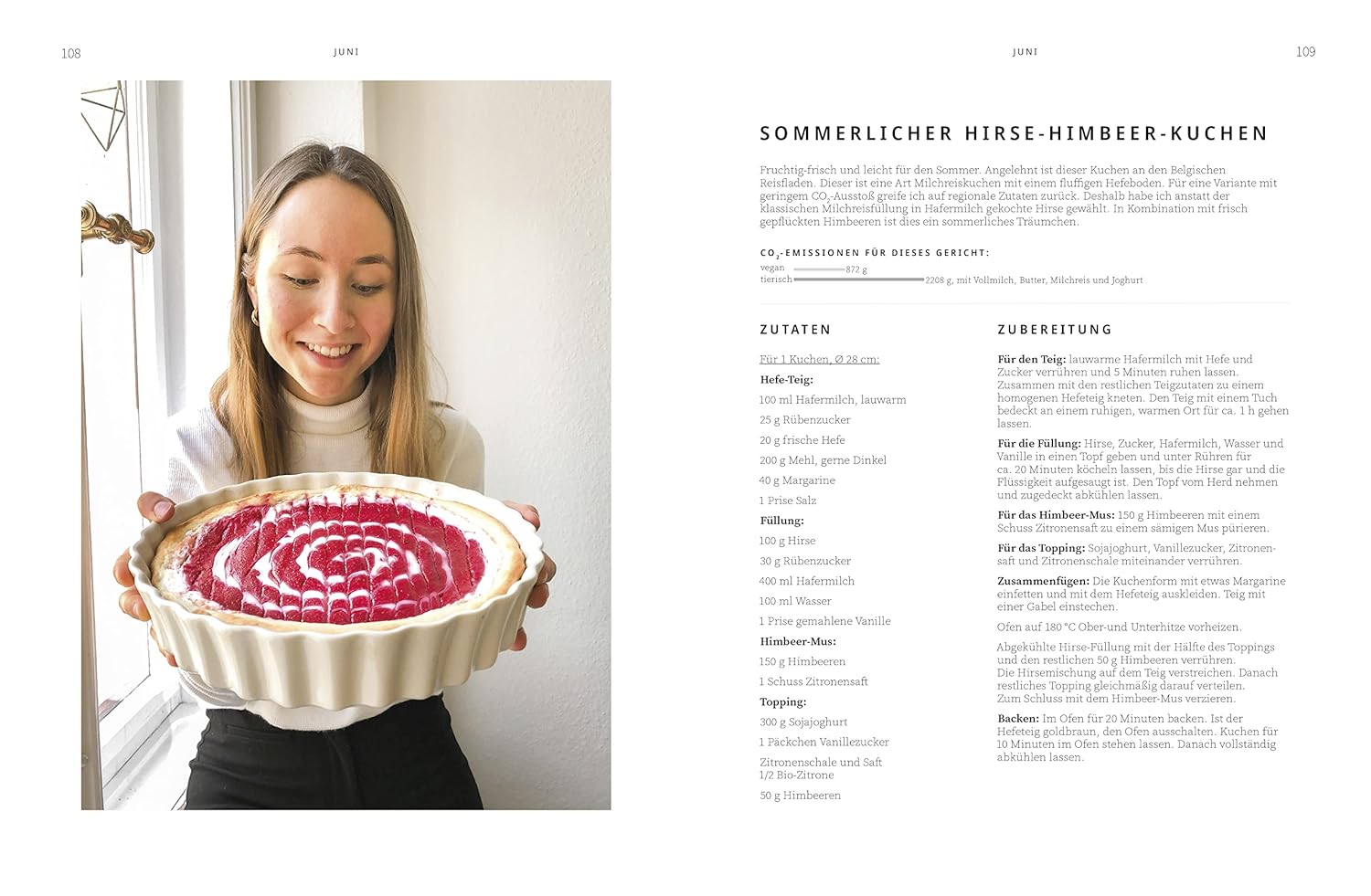 Vegan Rezept: Hirse – Himbeer Kuchen von Natalie Reichelt