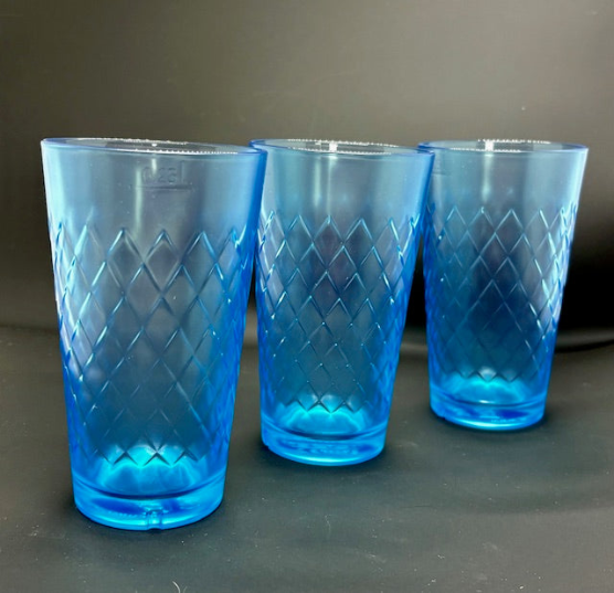 Apfelweinglas gerippt neon frozen blue 0,25l