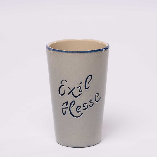 Frankfurter Apfelweinbecher "Exil Hesse" - blau grau 0,25l Trinkbecher