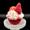 Kerzencupcake „Erdbeerkuss“