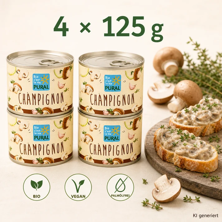 Linecase Bio | Pural Streich - Champignon| Bio&Vegan Streich 4x125g