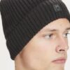 fairtragen | KnowledgeCotton Apparel A/S Gerippte Mütze - schwarz