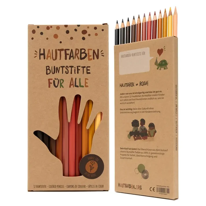 mango.bananen | GoVolunteer 12 Hautfarben Stifte für kreatives Malen und Vielfalt – Bild 2