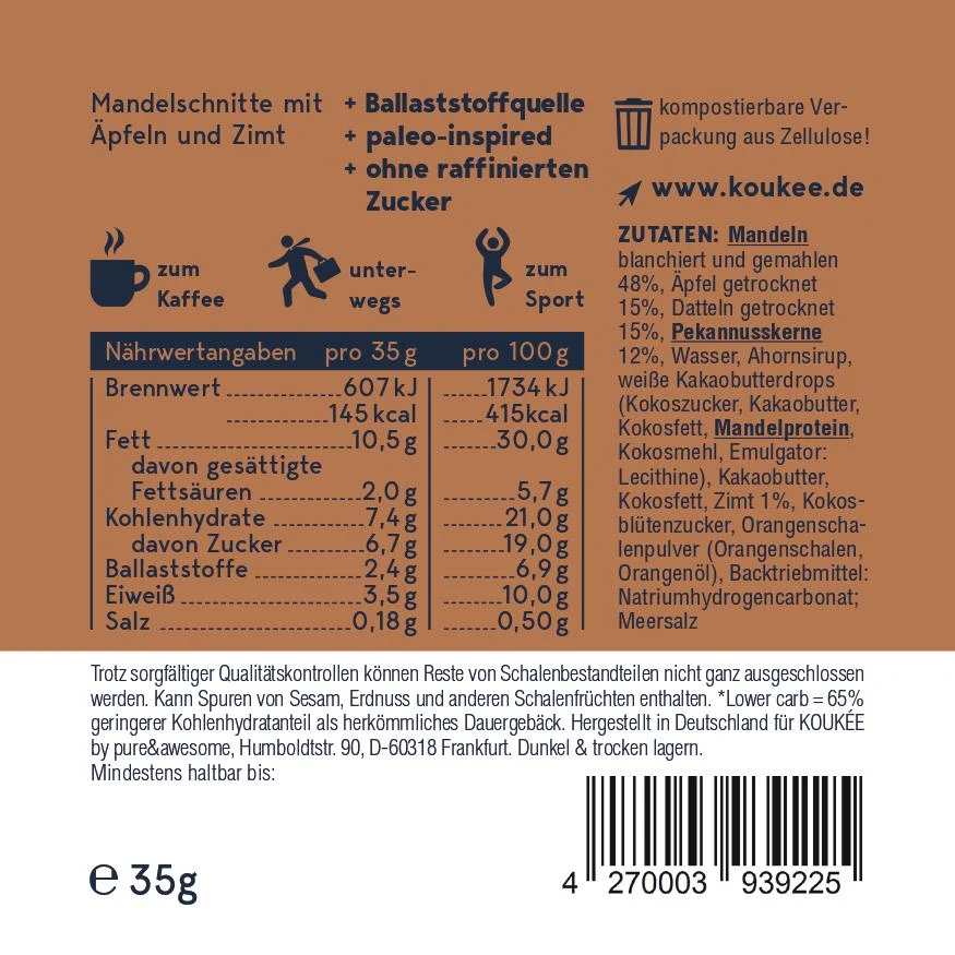 Koukee - der Mandelsnack | Probierpaket (10x35g) Vegan Snack – Bild 2