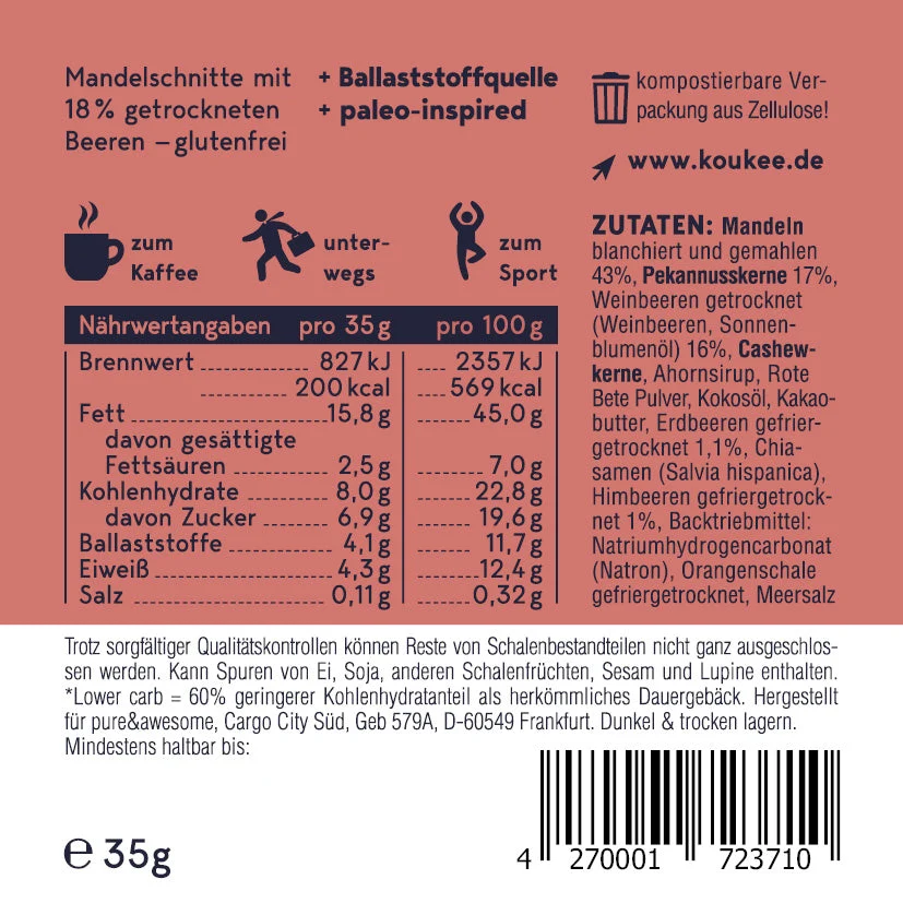 Koukee - der Mandelsnack | Probierpaket (10x35g) Vegan Snack – Bild 3