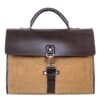 Alpenleder - Aktentasche aus Leder & Canvas – Laptopfach
