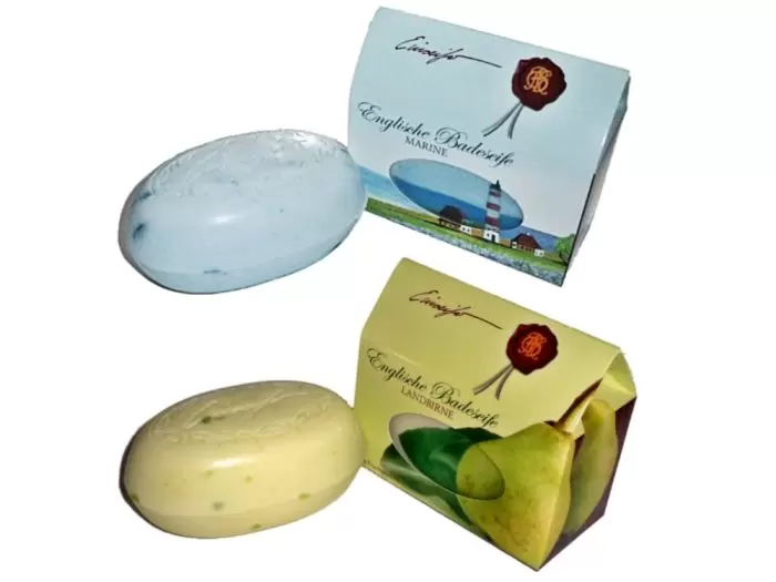 Einseifer | englische Badeseife: Marine + Landbirne 2Stk. Frischgewicht pro Stück 350g