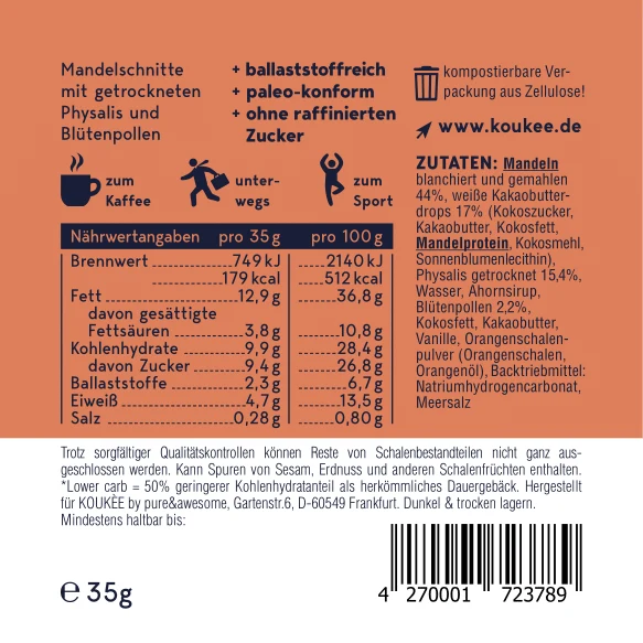 Koukee - der Mandelsnack | Probierpaket (10x35g) Vegan Snack – Bild 4