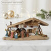 krippenursel | Traditionelle Weihnachtskrippe Schupf inkl. 11-tlg. Figurensatz K 111, Maße Krippe: ca. 30 x 10 x 14 cm