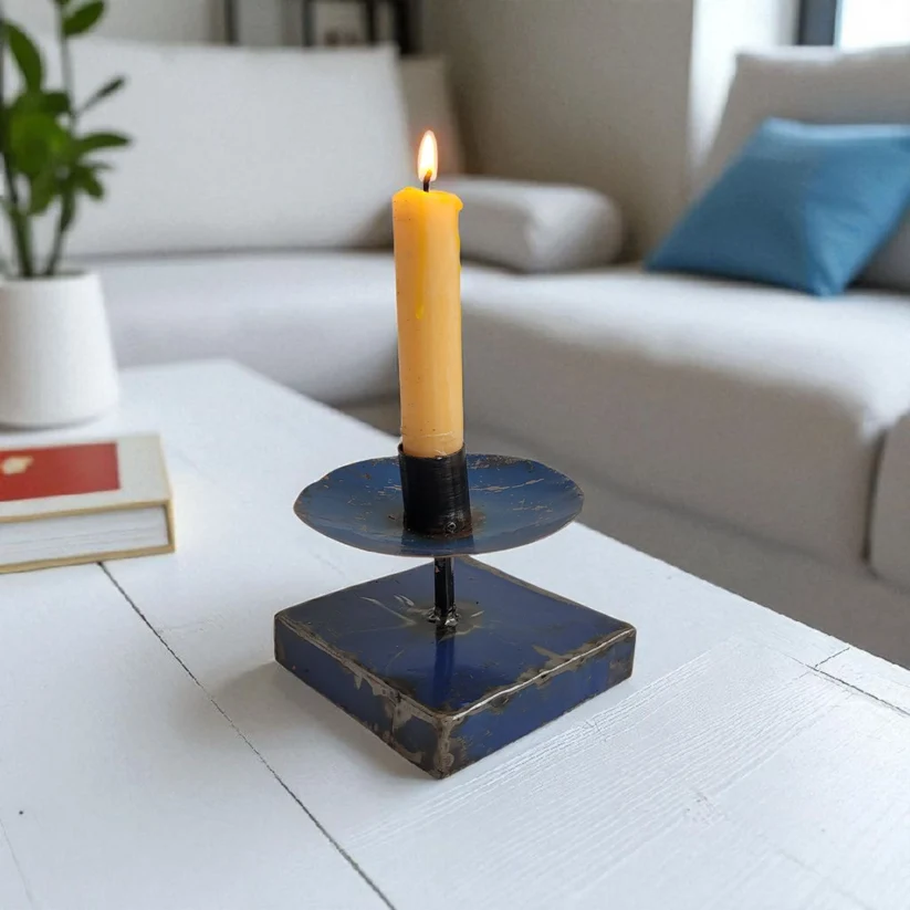 Moogoo Creative Africa | Kerzenständer aus recycelten Ölfässern Upcycling | Kerzenhalter Farben : Dark Blue – Bild 2