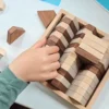 MANUKAKIDS | TRAPEZO + Holzbox:  32 Teile, Ideen-Booklet, XXL-Beutel, Holzbox (20x20x3cm)