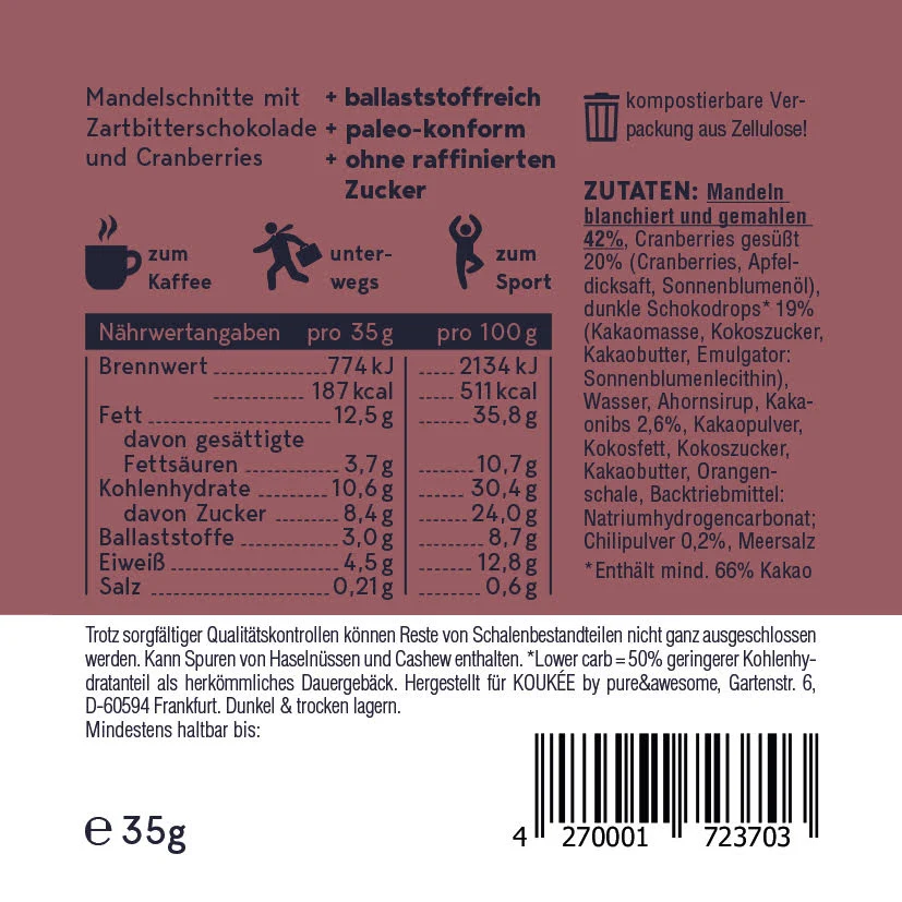 Koukee - der Mandelsnack | Probierpaket (10x35g) Vegan Snack – Bild 6